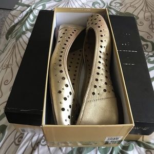 Sz 12 Michael Michael Kors Studded Metallic Flat